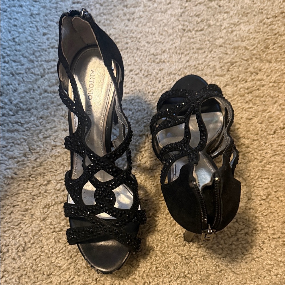 Antonio Melani Black Strappy Heels